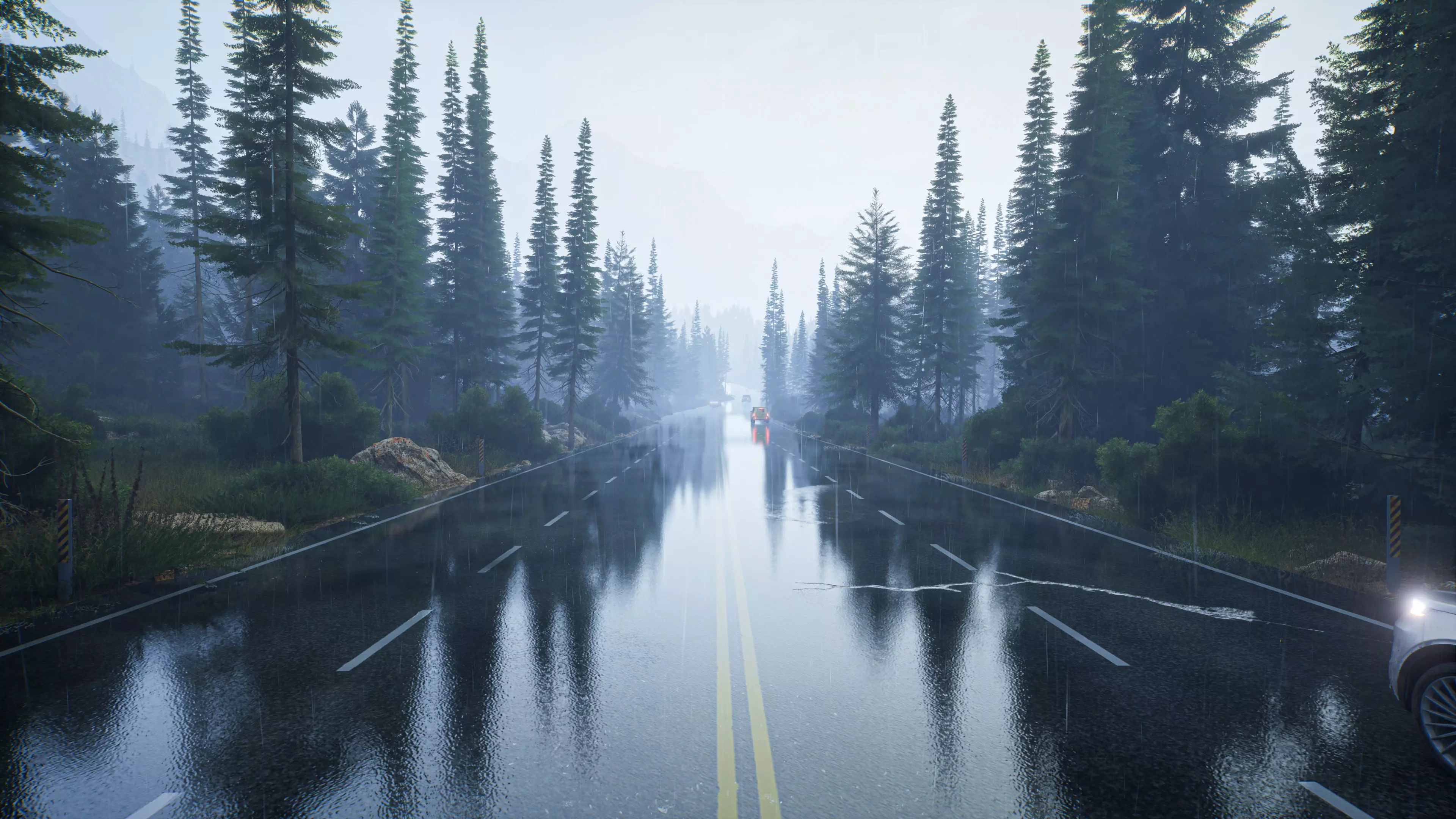 Rainy Day Highway Low-poly 3D model