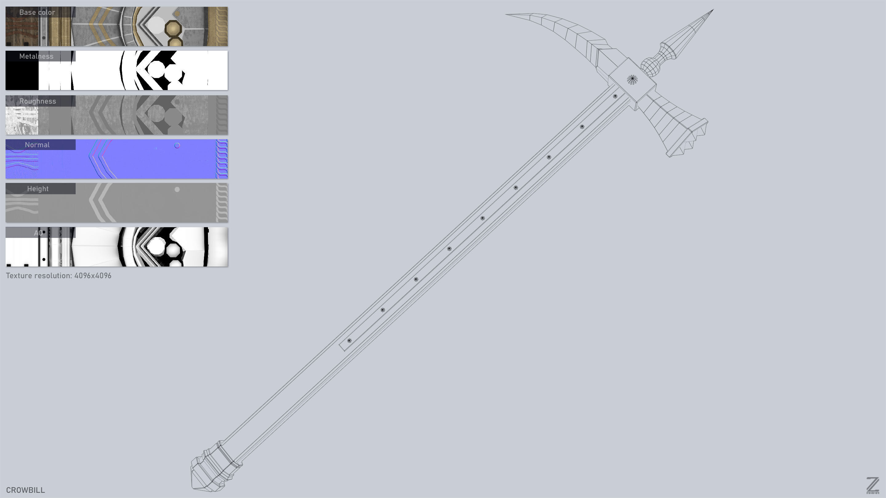 Crowbill Low-poly 3D model_3