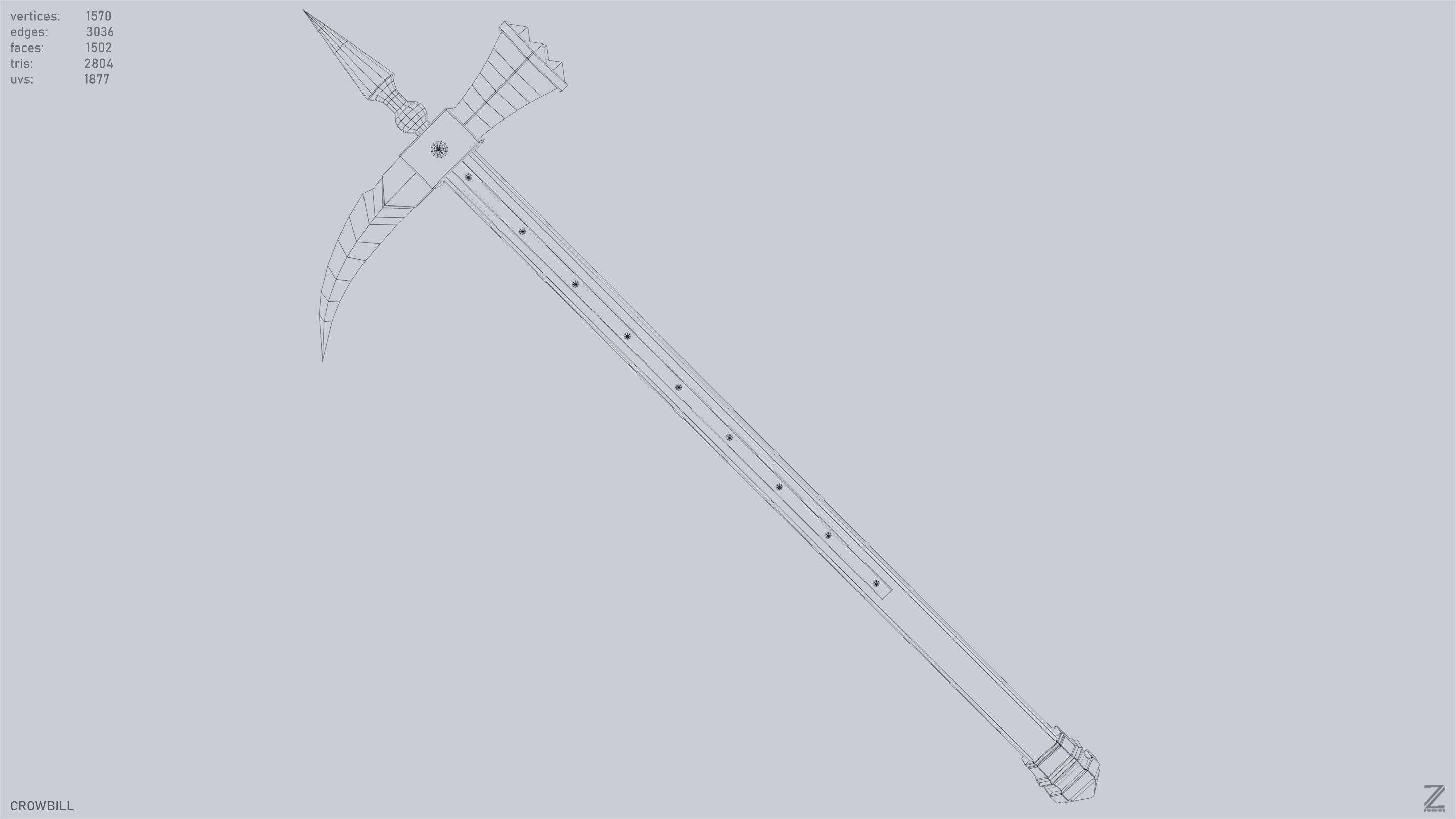 Crowbill Low-poly 3D model_10