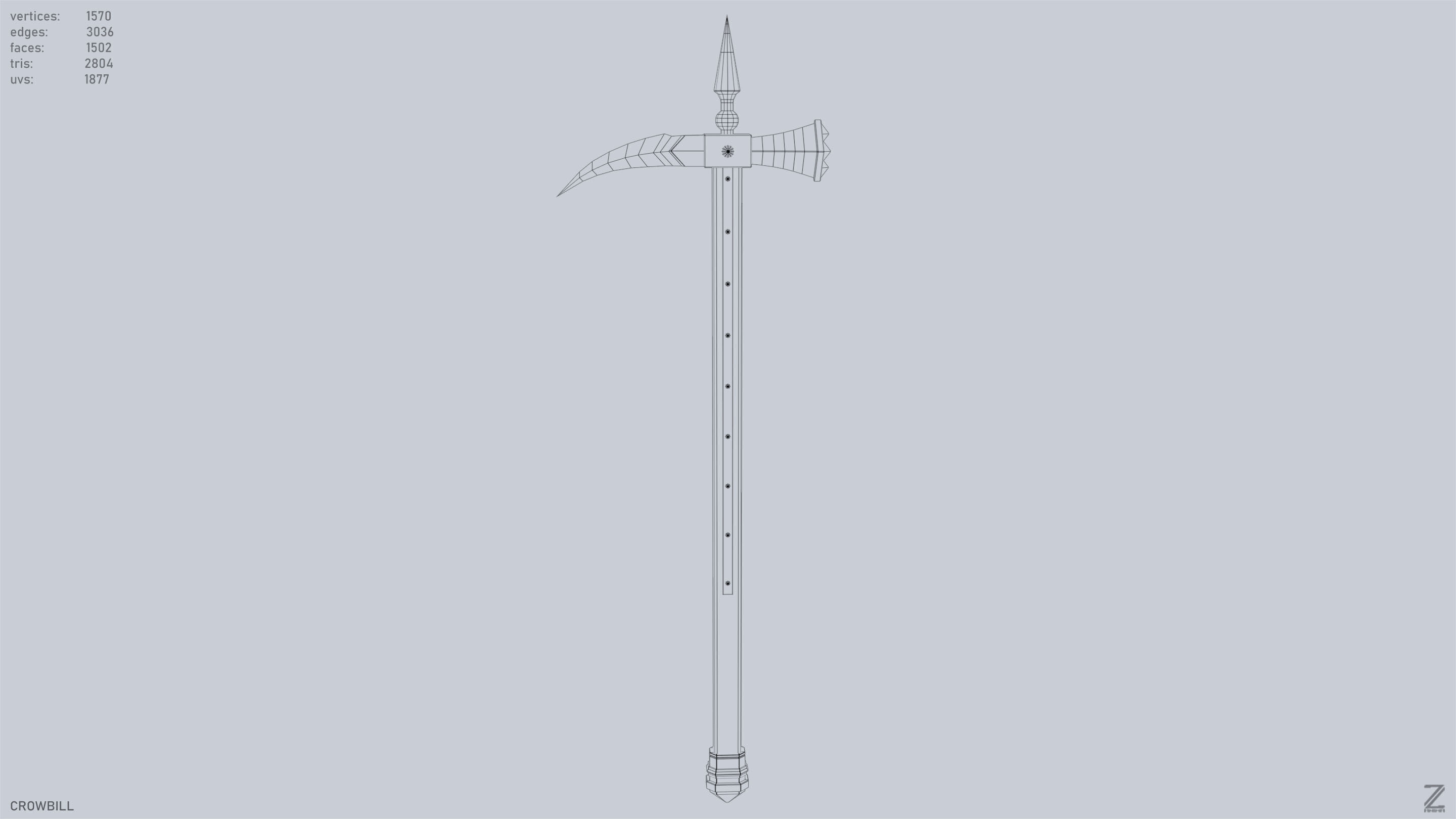 Crowbill Low-poly 3D model_9