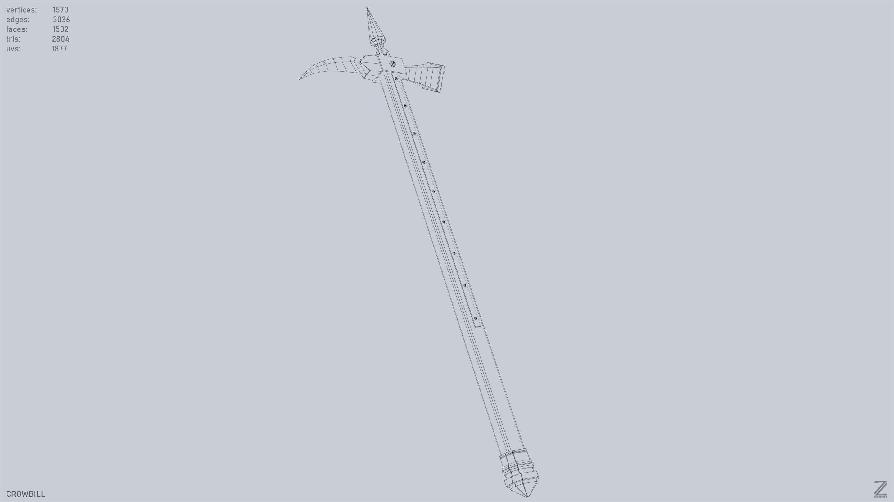 Crowbill Low-poly 3D model_13