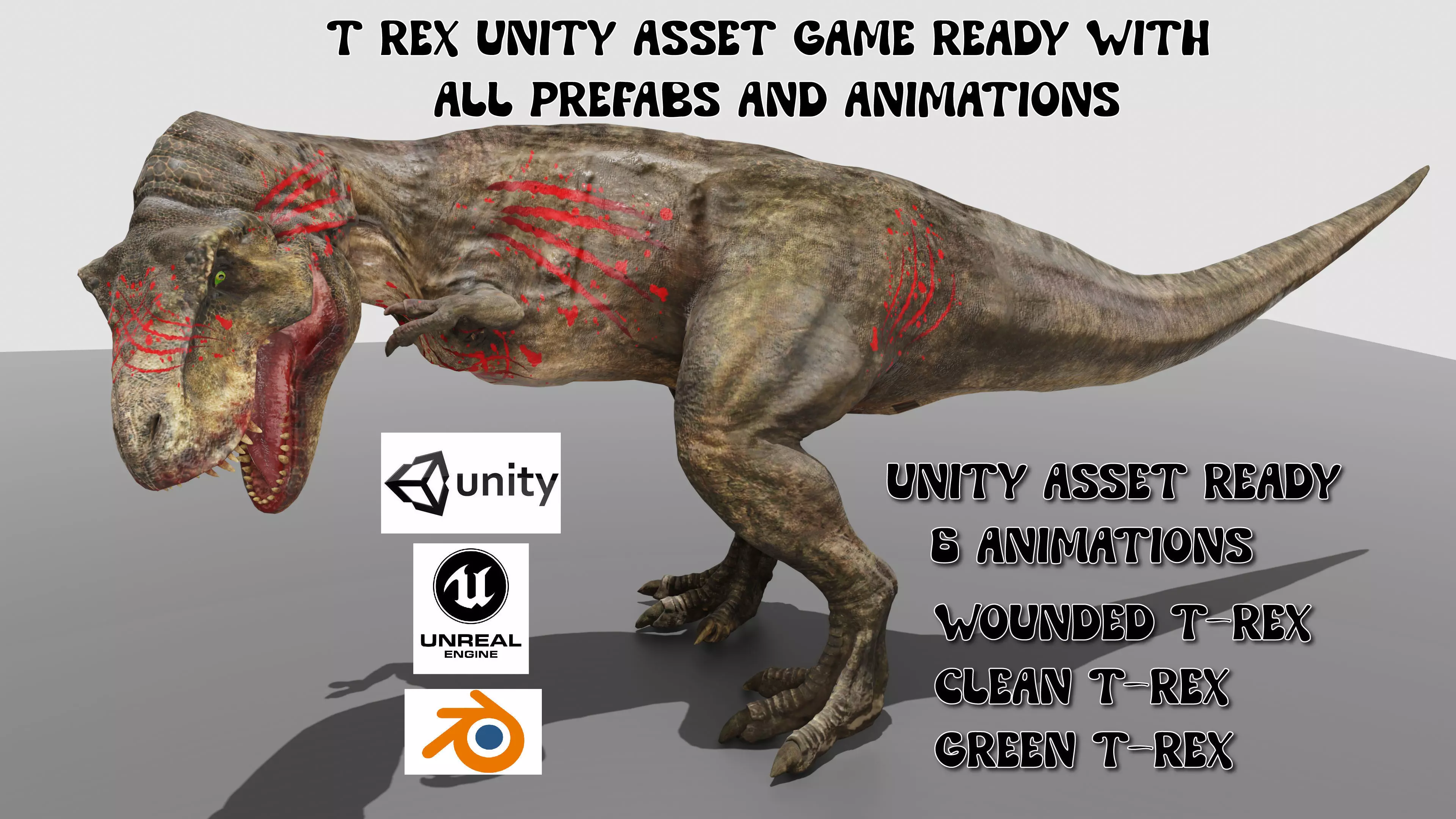 T-rex Dinosaur Low-poly 3D model