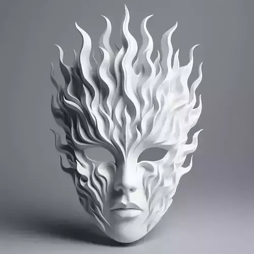 Flame Veil  Stylized Masquerade Mask 3D print model