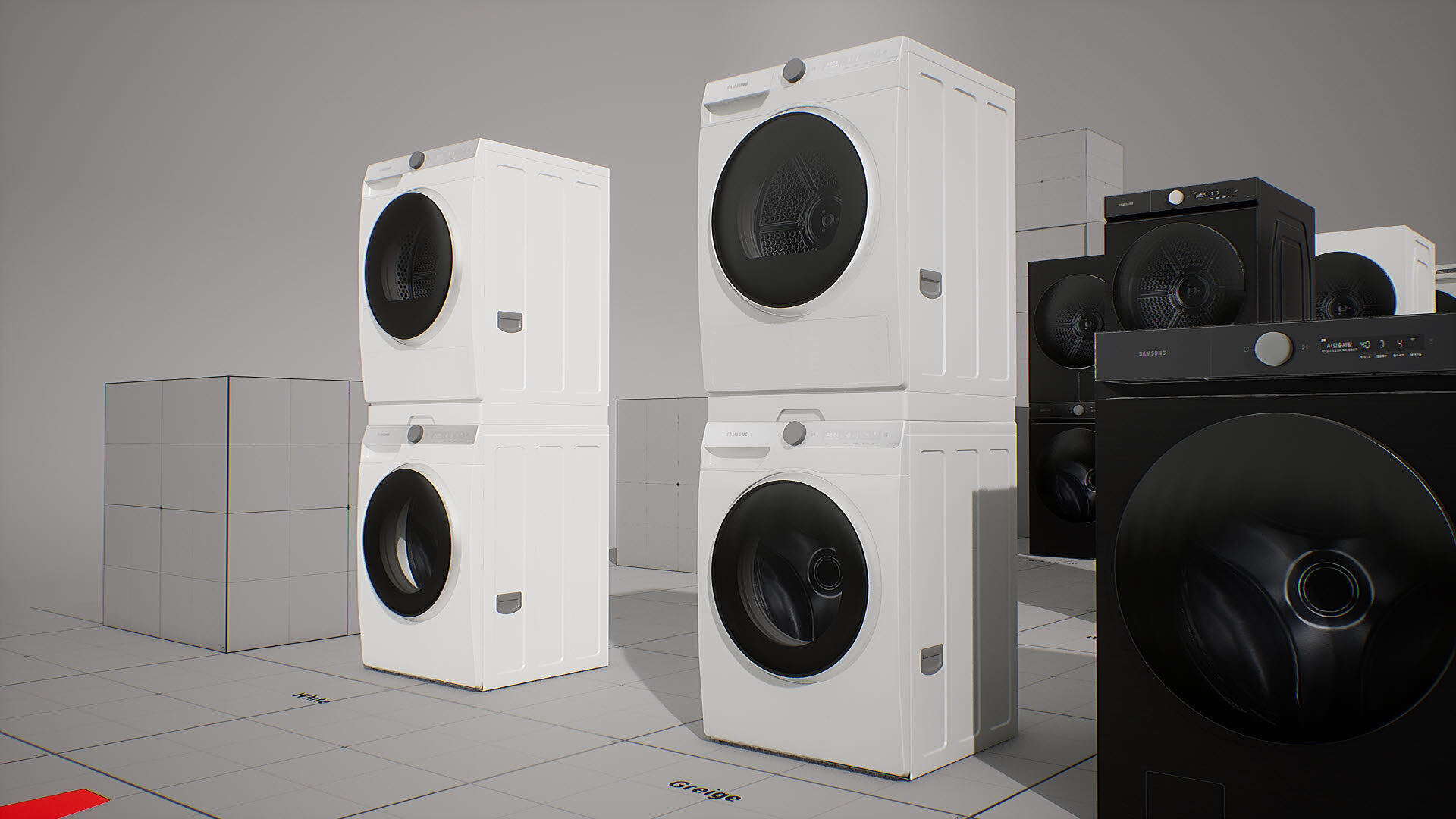 SAMSUNG Washing Machine - BESPOKE Grande AI Low-poly 3D model_12