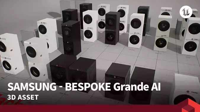 SAMSUNG Washing Machine - BESPOKE Grande AI Low-poly 3D model SAMSUNG Washing Machine - BESPOKE Grande AI Low-poly 3D model