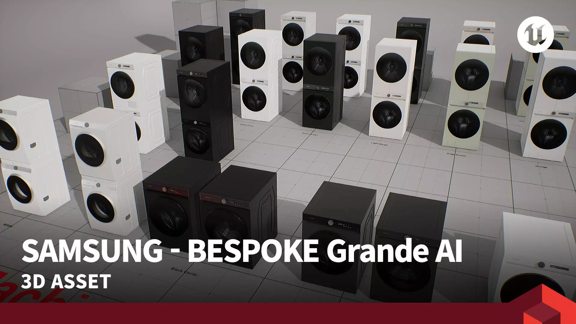 SAMSUNG Washing Machine - BESPOKE Grande AI Low-poly 3D model_0