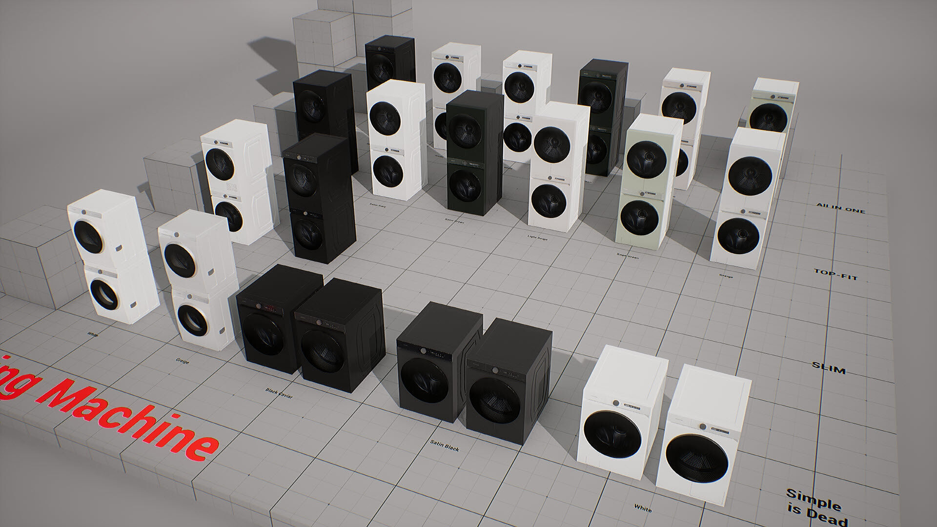 SAMSUNG Washing Machine - BESPOKE Grande AI Low-poly 3D model_4