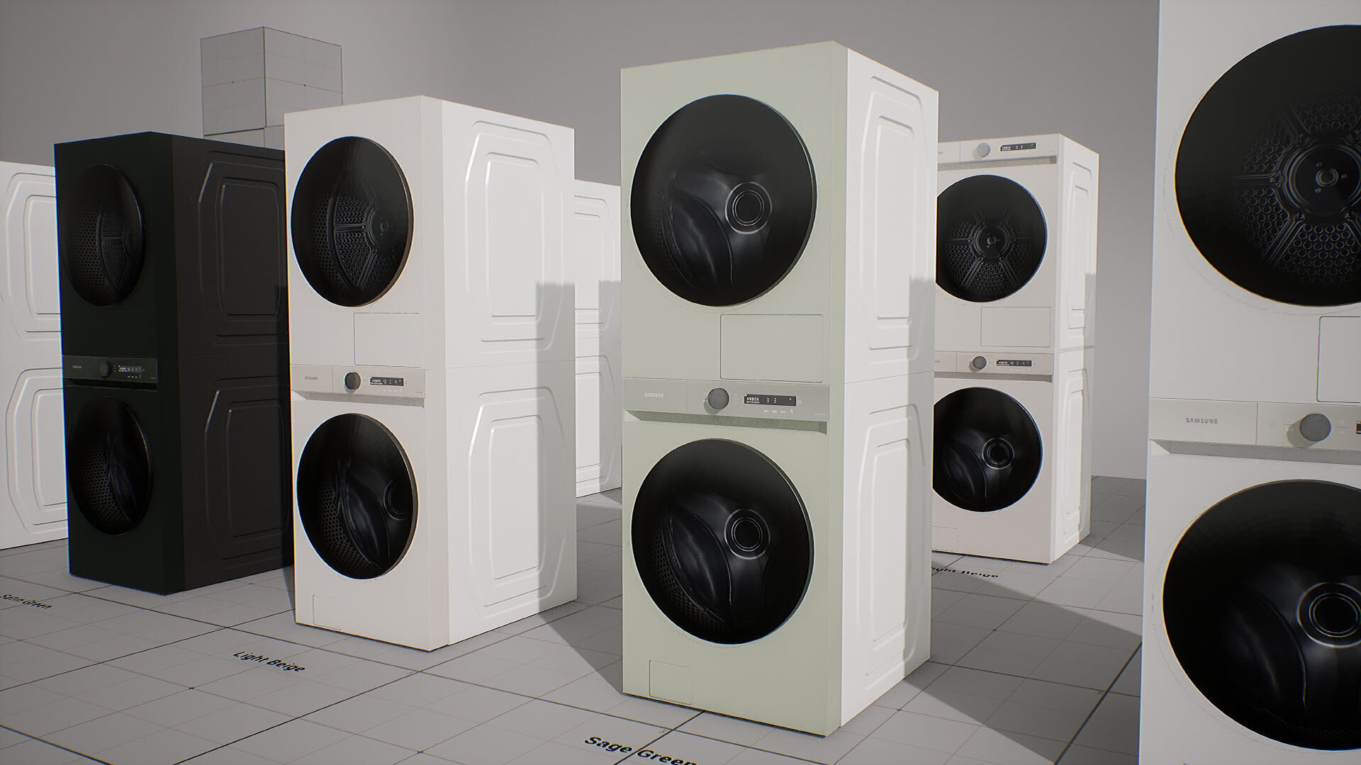 SAMSUNG Washing Machine - BESPOKE Grande AI Low-poly 3D model_16