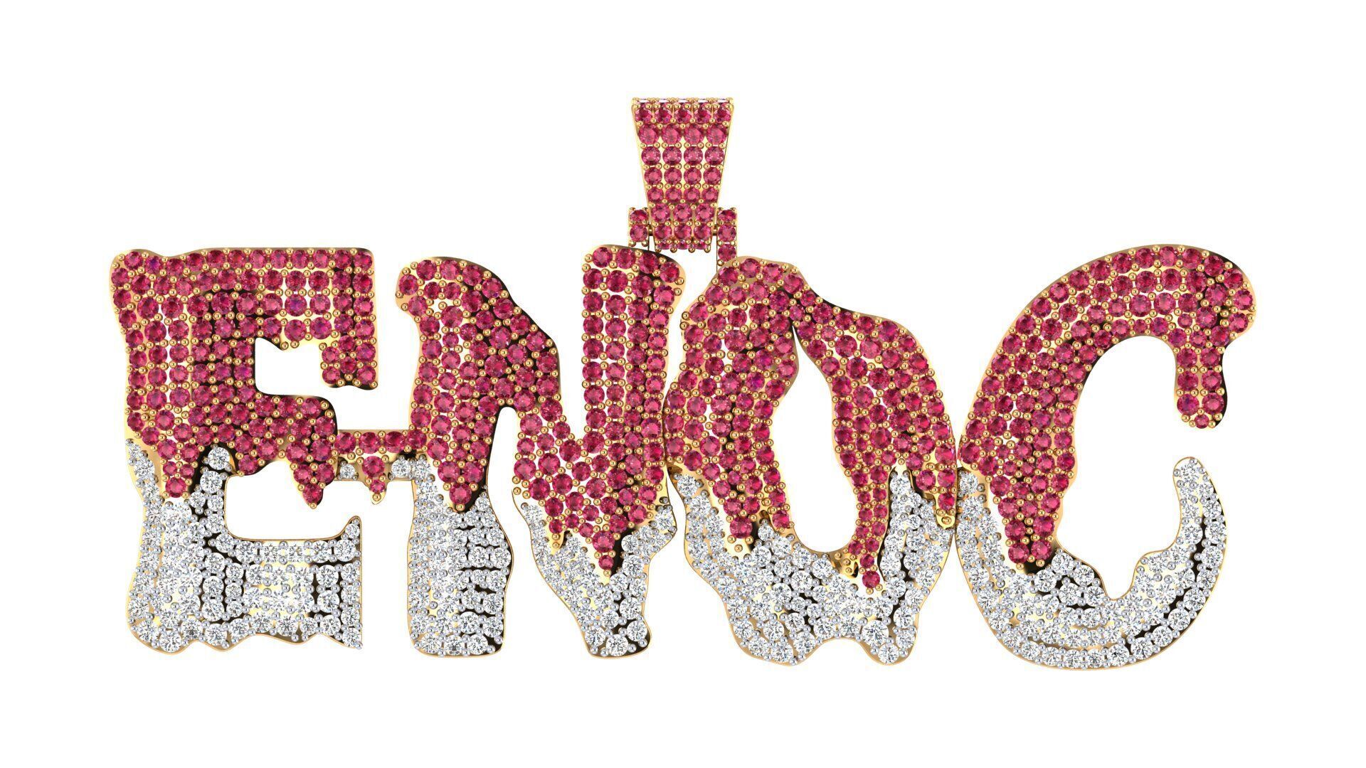 Name Pendant ENOC 3D print model_7