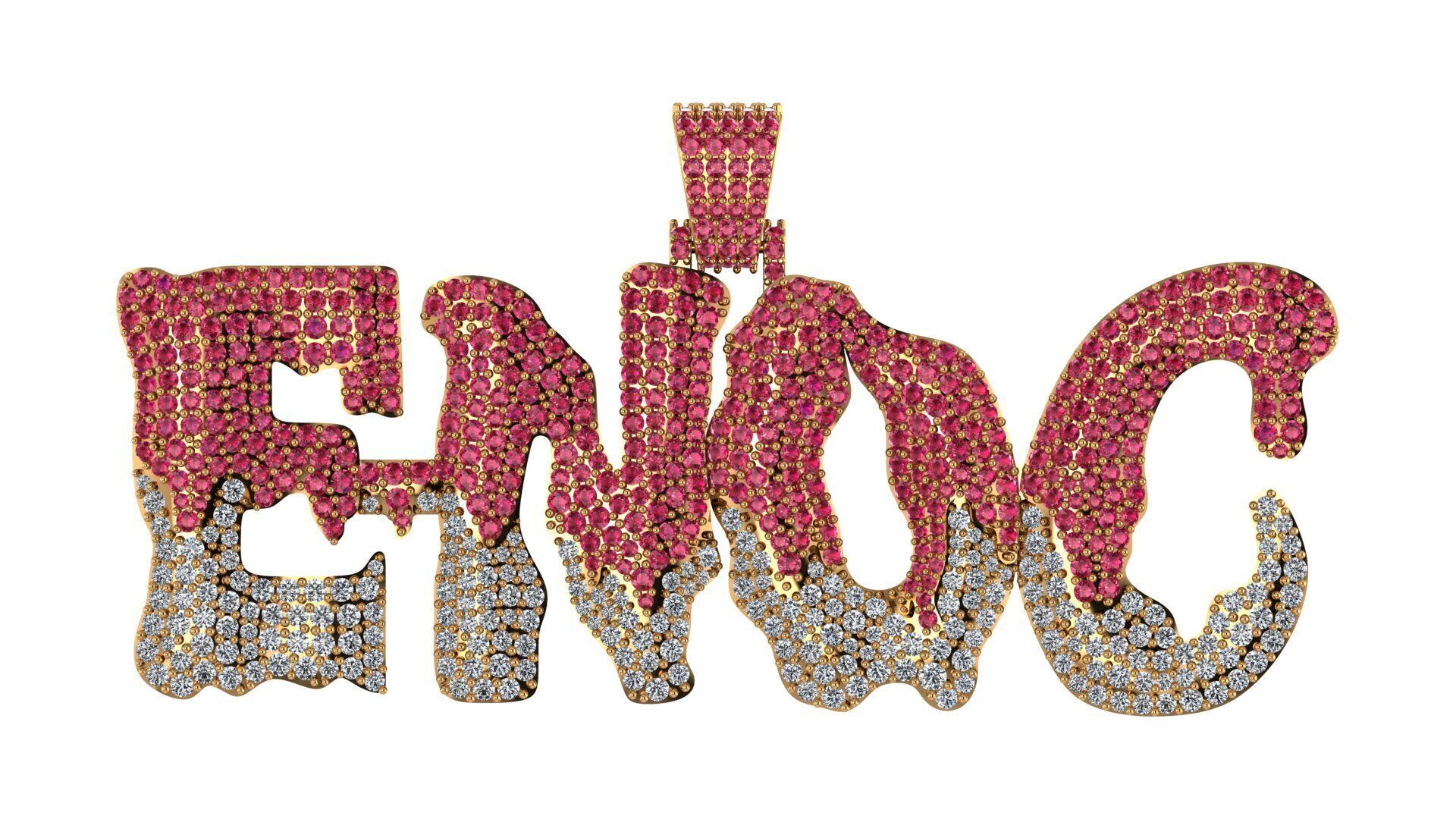 Name Pendant ENOC 3D print model_5