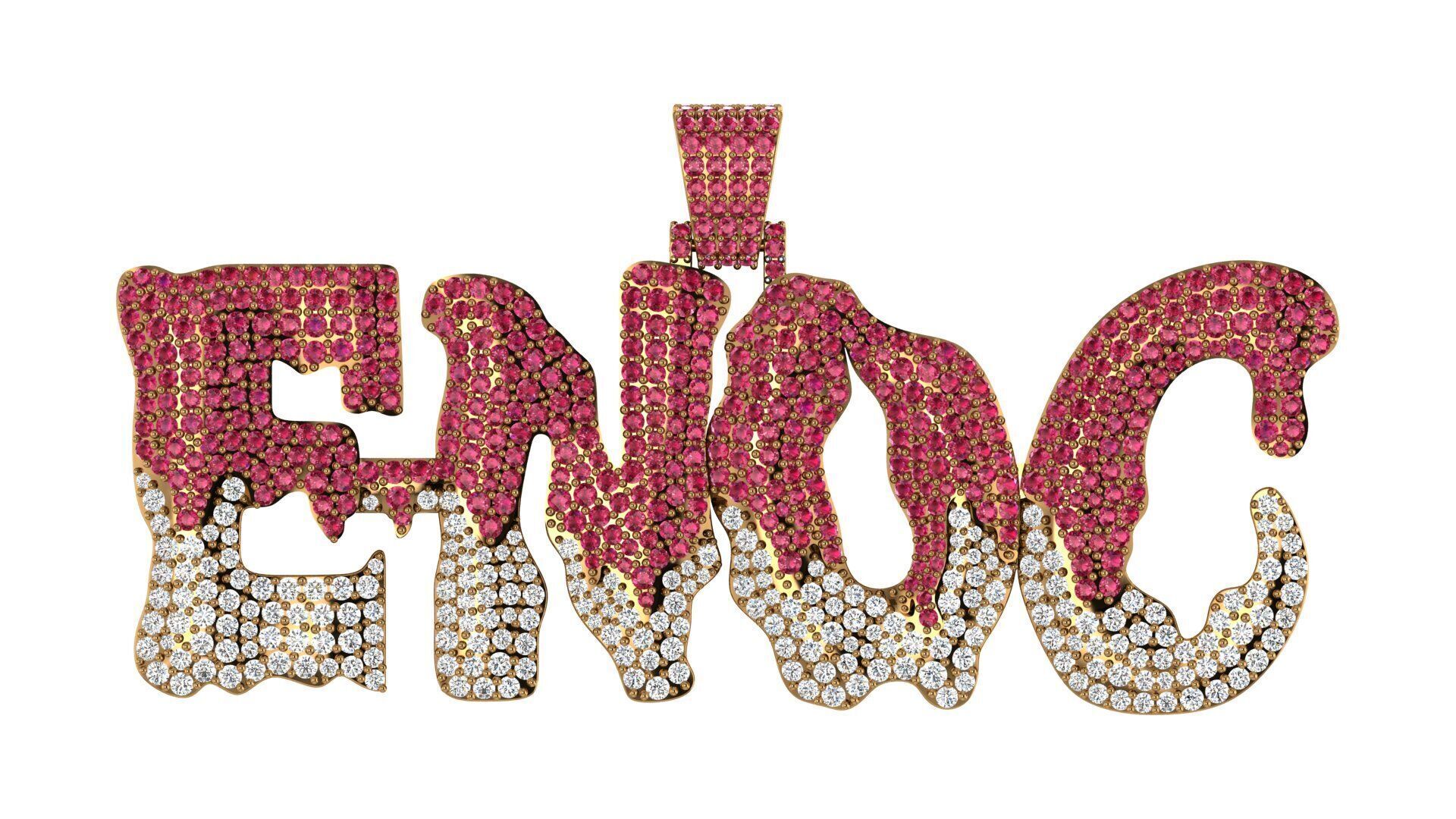 Name Pendant ENOC 3D print model_8