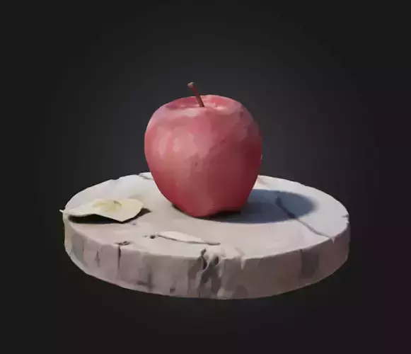 Apple on Wooden Cutting Board