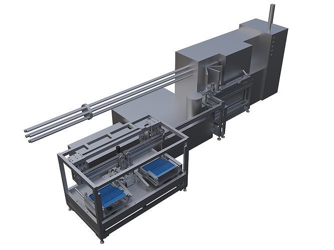 Swiss lathe automation 3D model