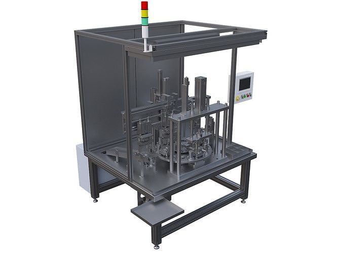 Automatic assembly and testing of oil pump springs and couplings 3D model