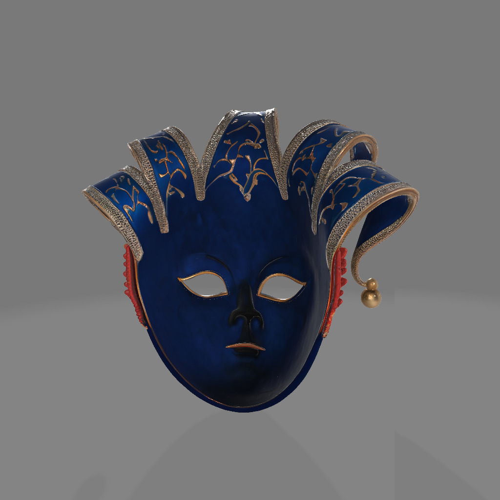 Venetian Jester Mask Blue Gold Elegance 3D print model_3