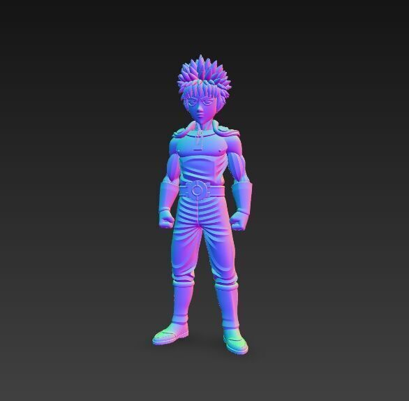 Cybernetic Warrior  Powerful Anime Character 3D Print Model 3D model_3