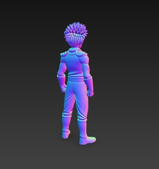 Cybernetic Warrior  Powerful Anime Character 3D Print Model 3D model_1