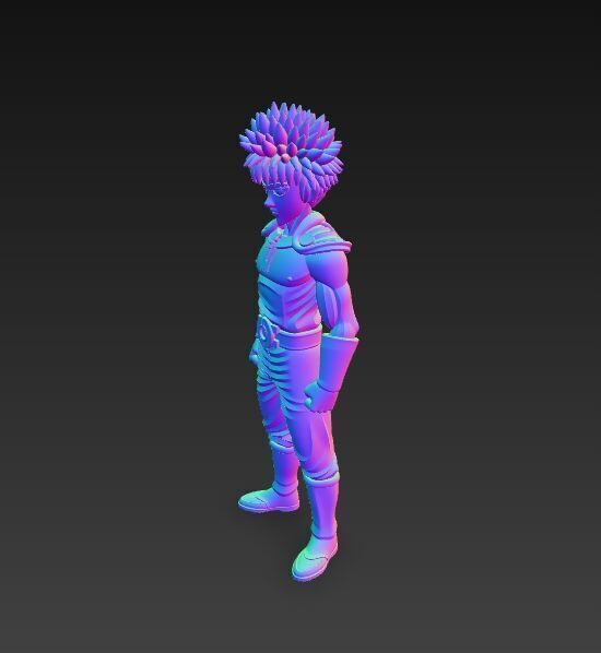 Cybernetic Warrior  Powerful Anime Character 3D Print Model 3D model_6