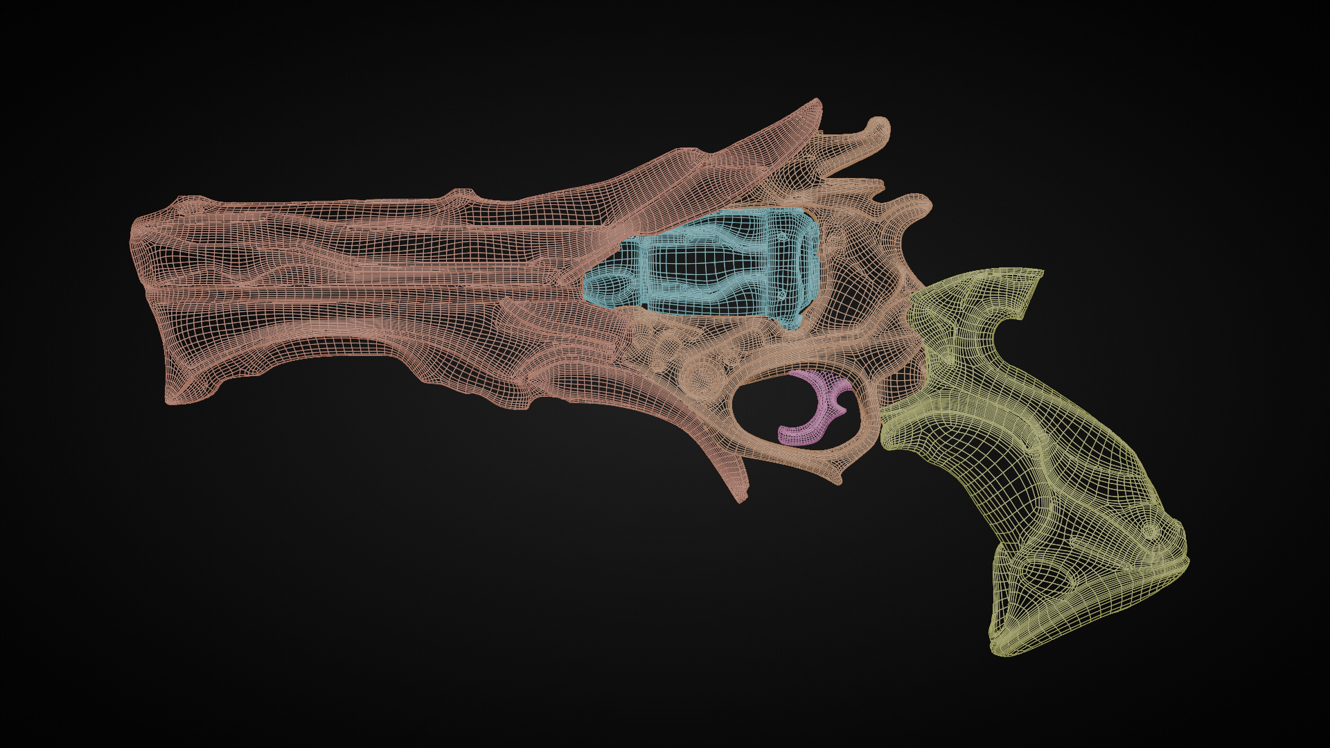 Inferno Blanca  Sci-Fi Desert Eagle Pistol Game Ready 3D Asset 3D model_4