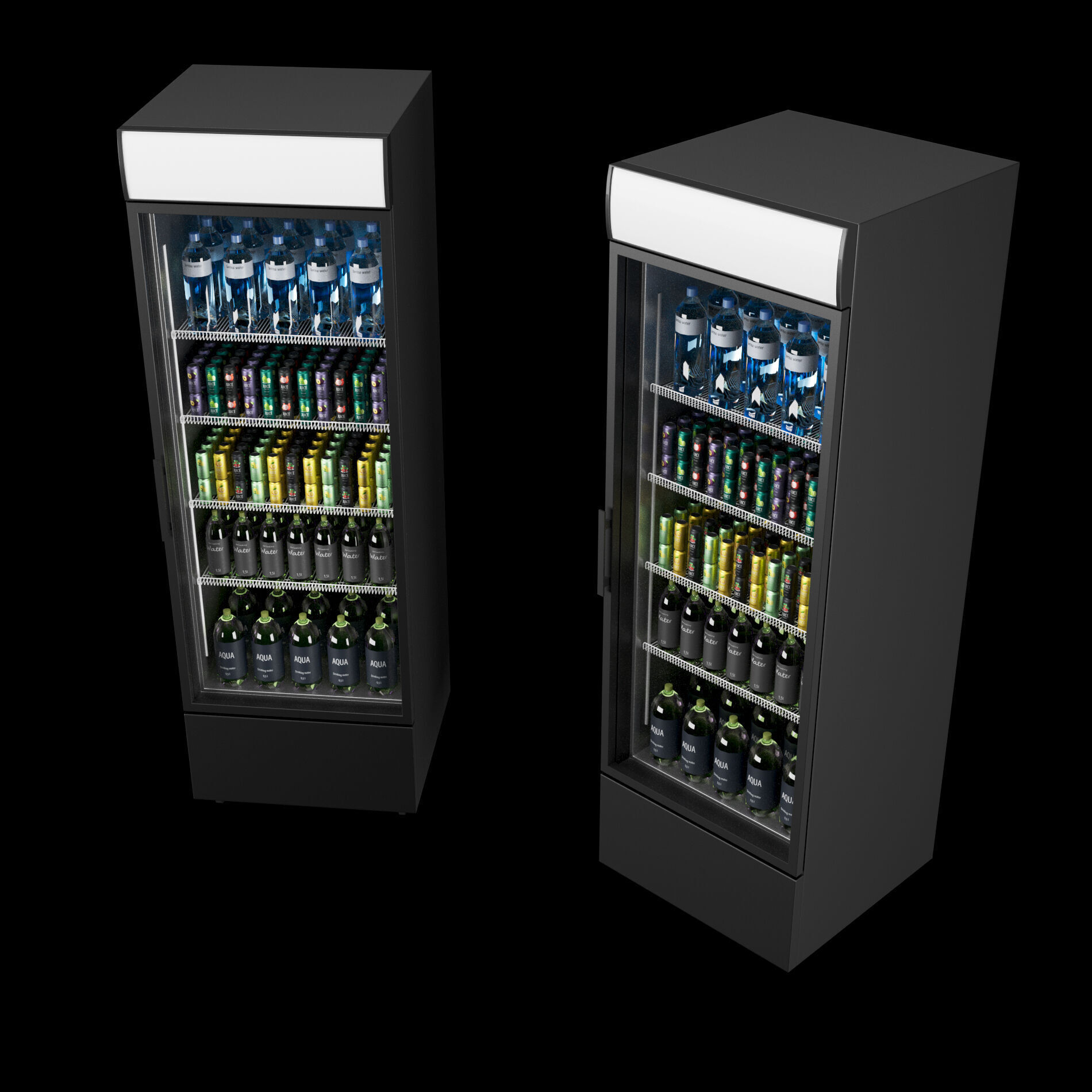 Fridge with drinks 1 3D model_2