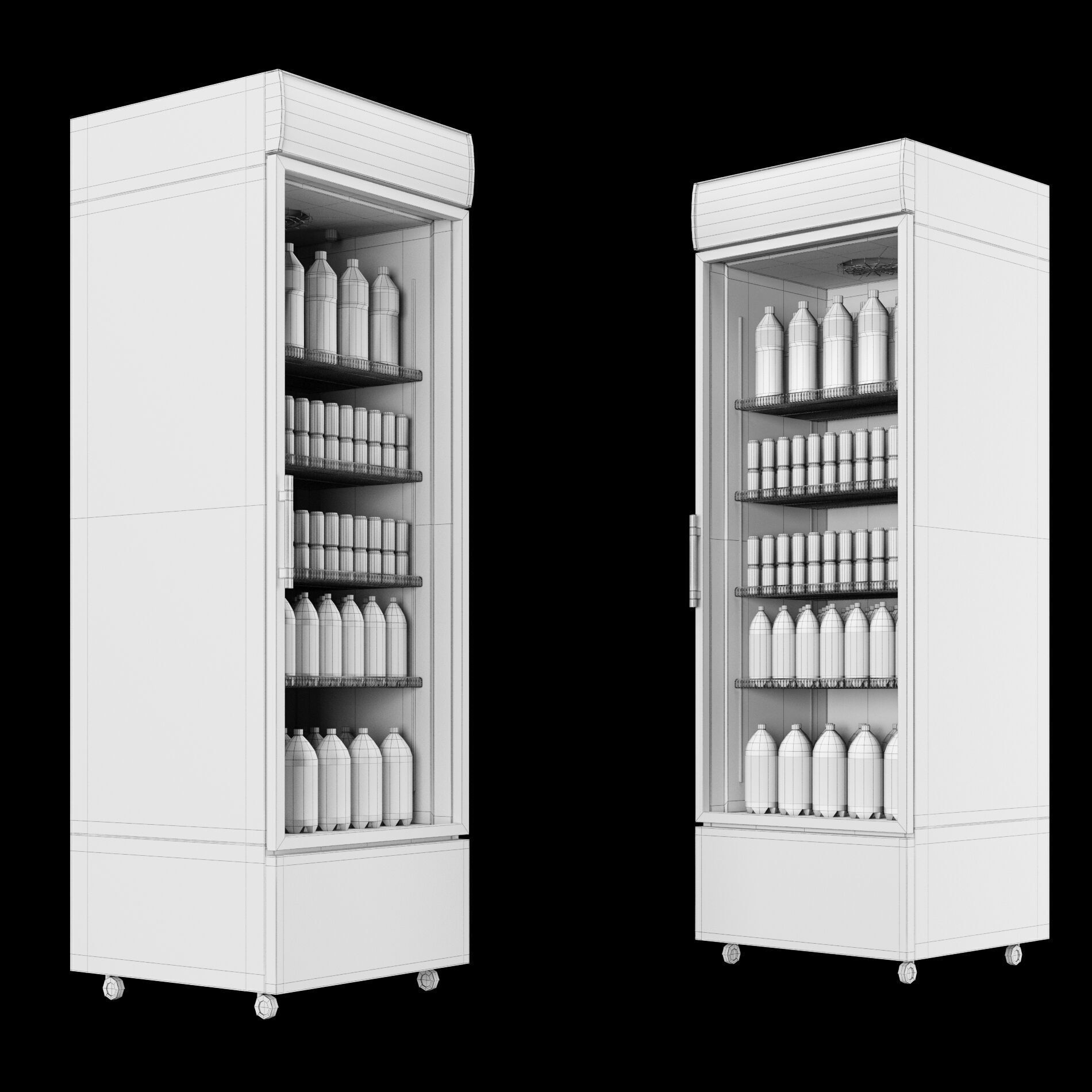 Fridge with drinks 1 3D model_1