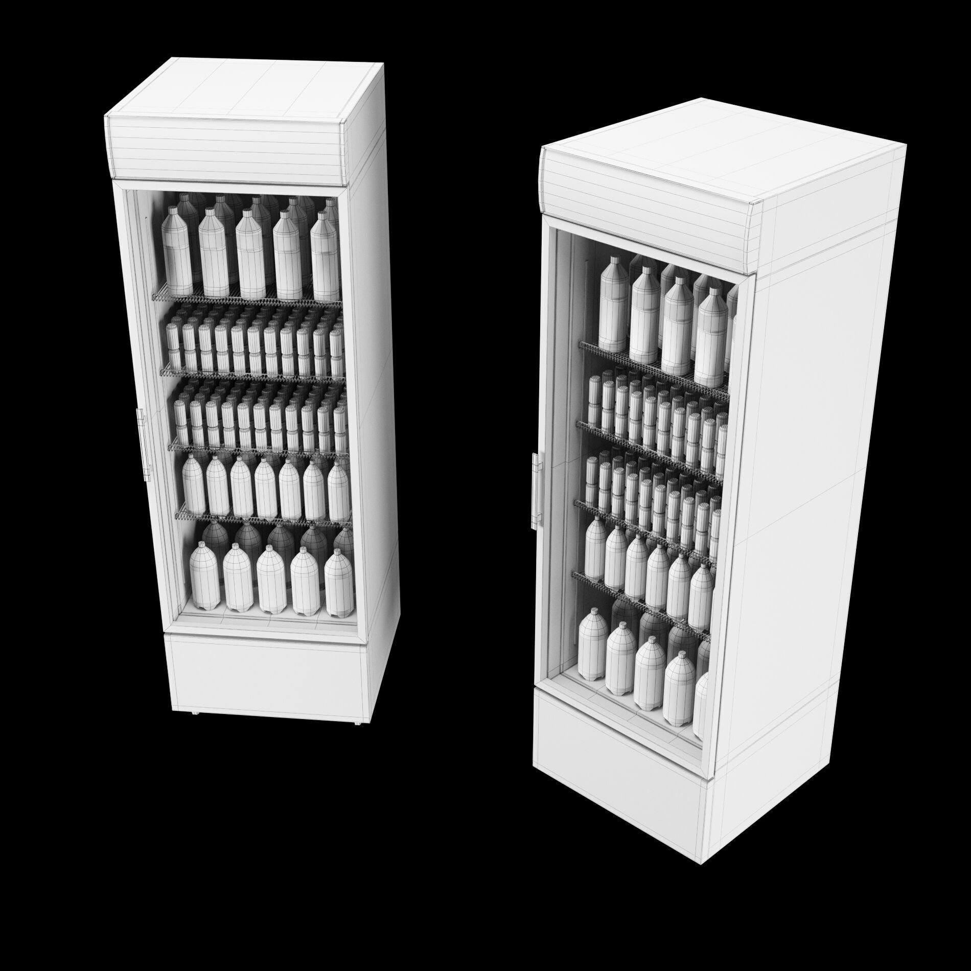 Fridge with drinks 1 3D model_3
