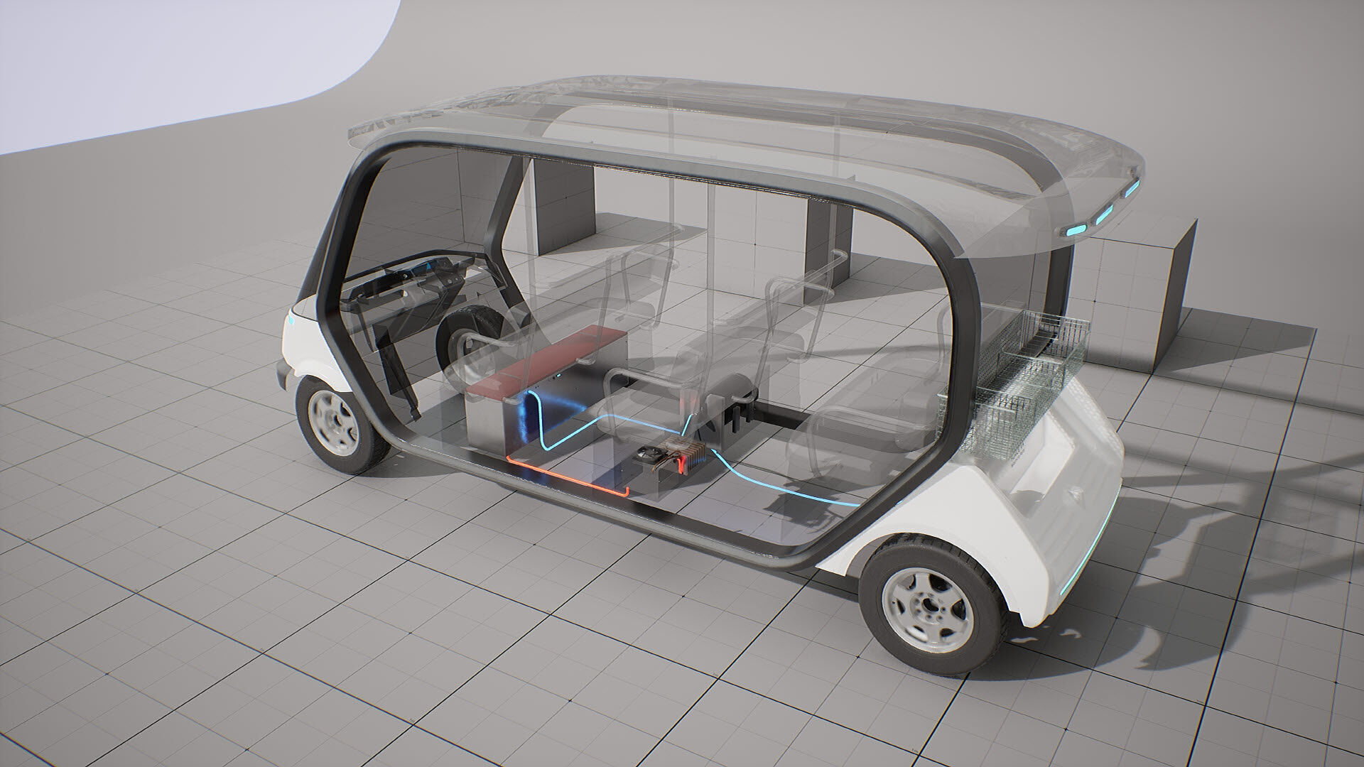 Machine Parts - Golf Cart Low-poly 3D model_5