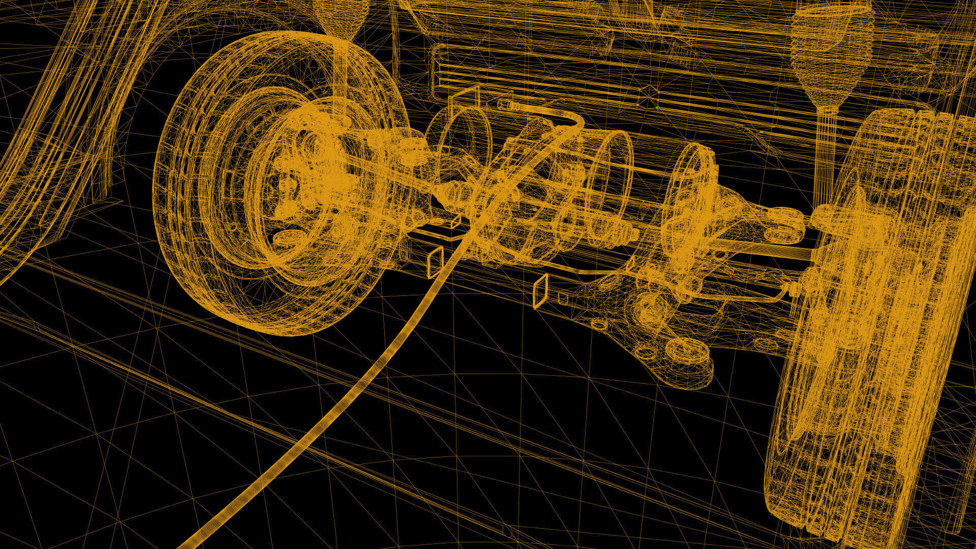 Machine Parts - Golf Cart Low-poly 3D model_29