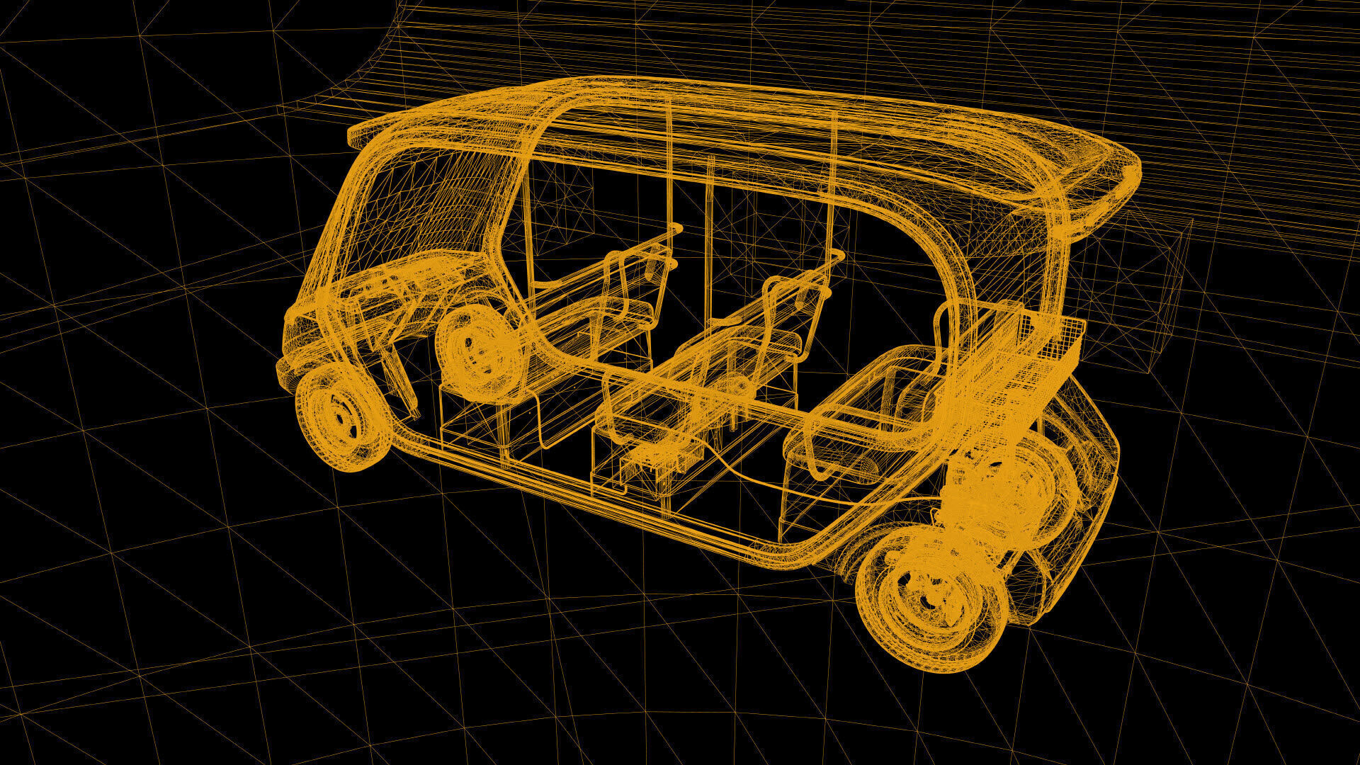 Machine Parts - Golf Cart Low-poly 3D model_34