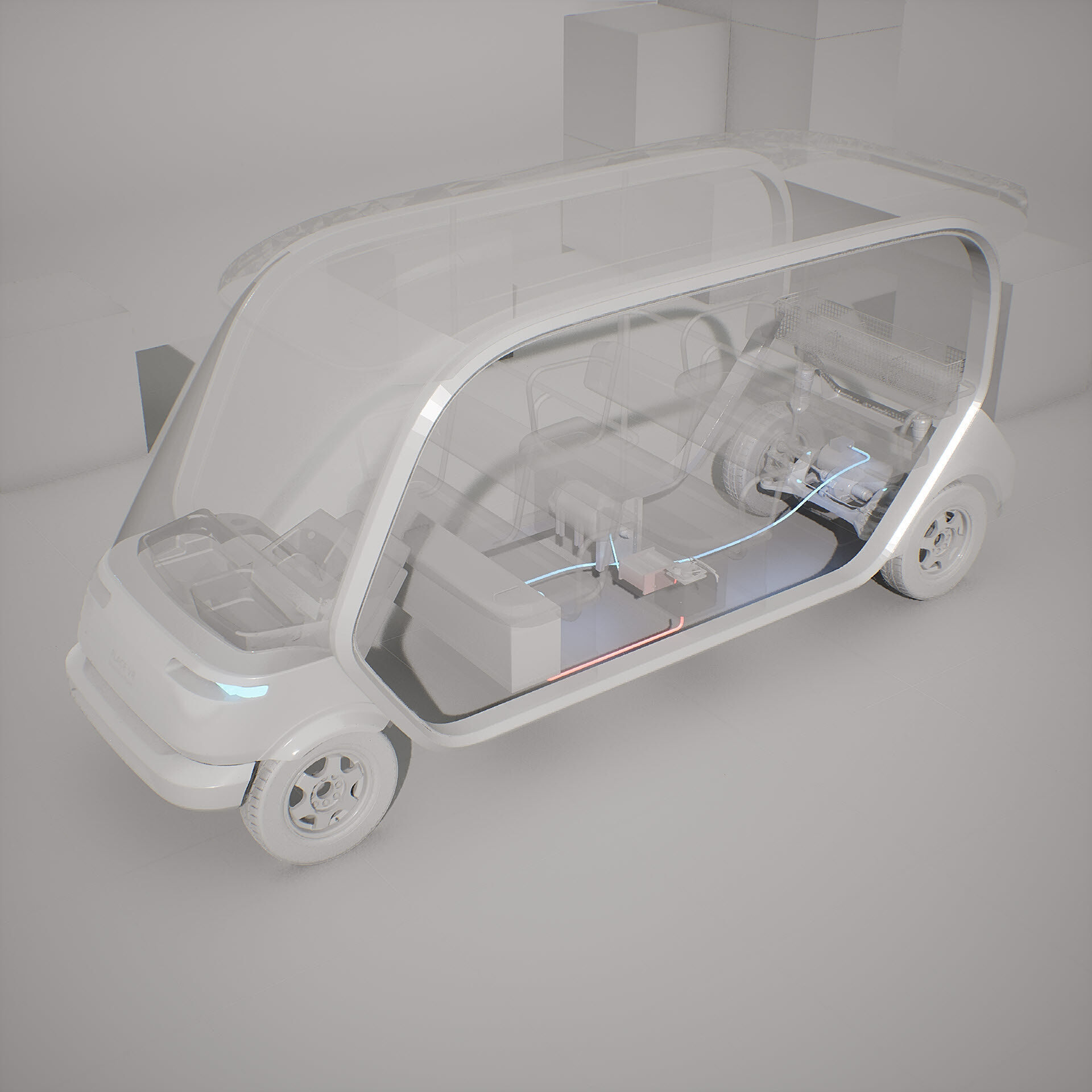 Machine Parts - Golf Cart Low-poly 3D model_14