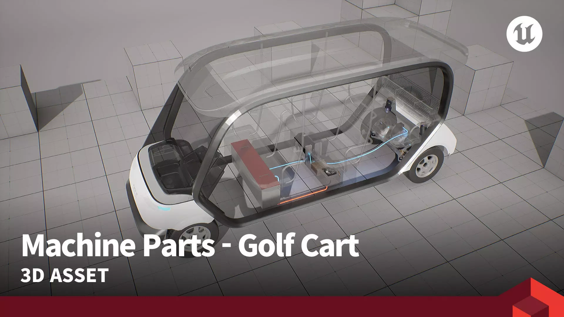 Machine Parts - Golf Cart Low-poly 3D model_0