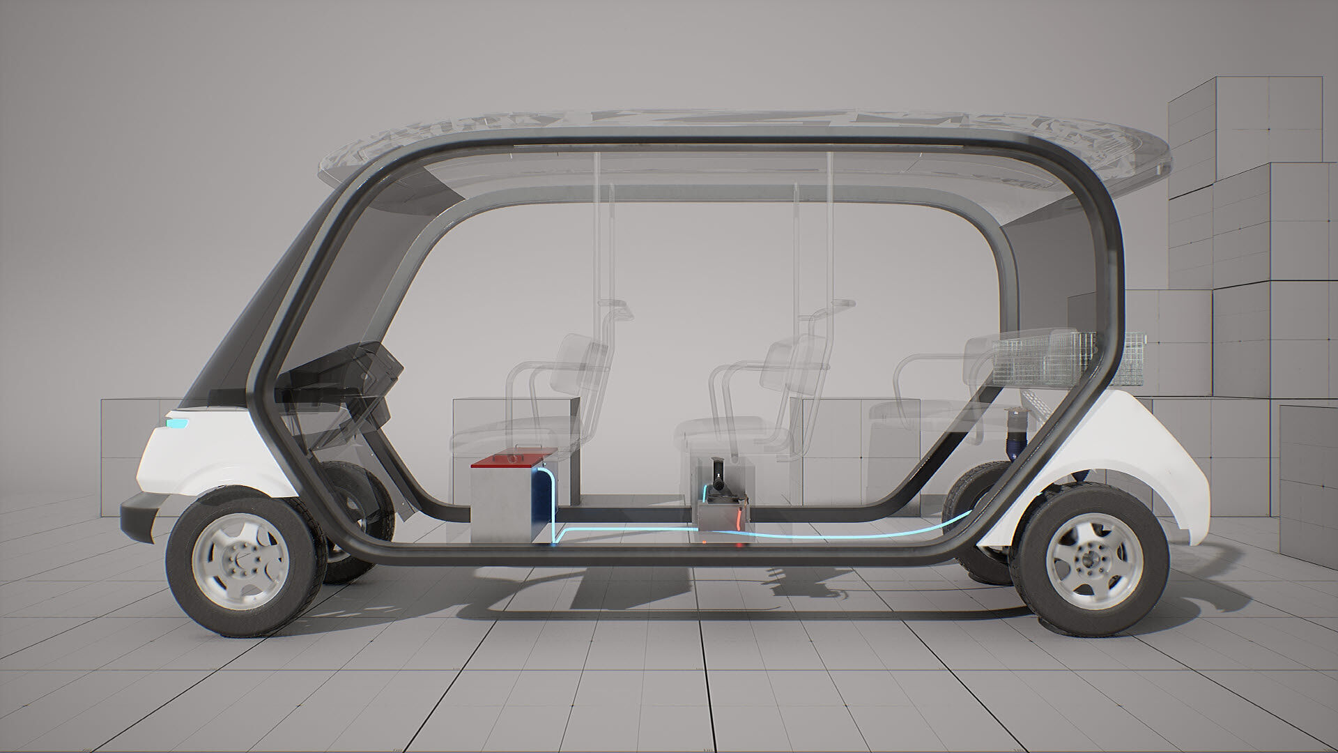 Machine Parts - Golf Cart Low-poly 3D model_7