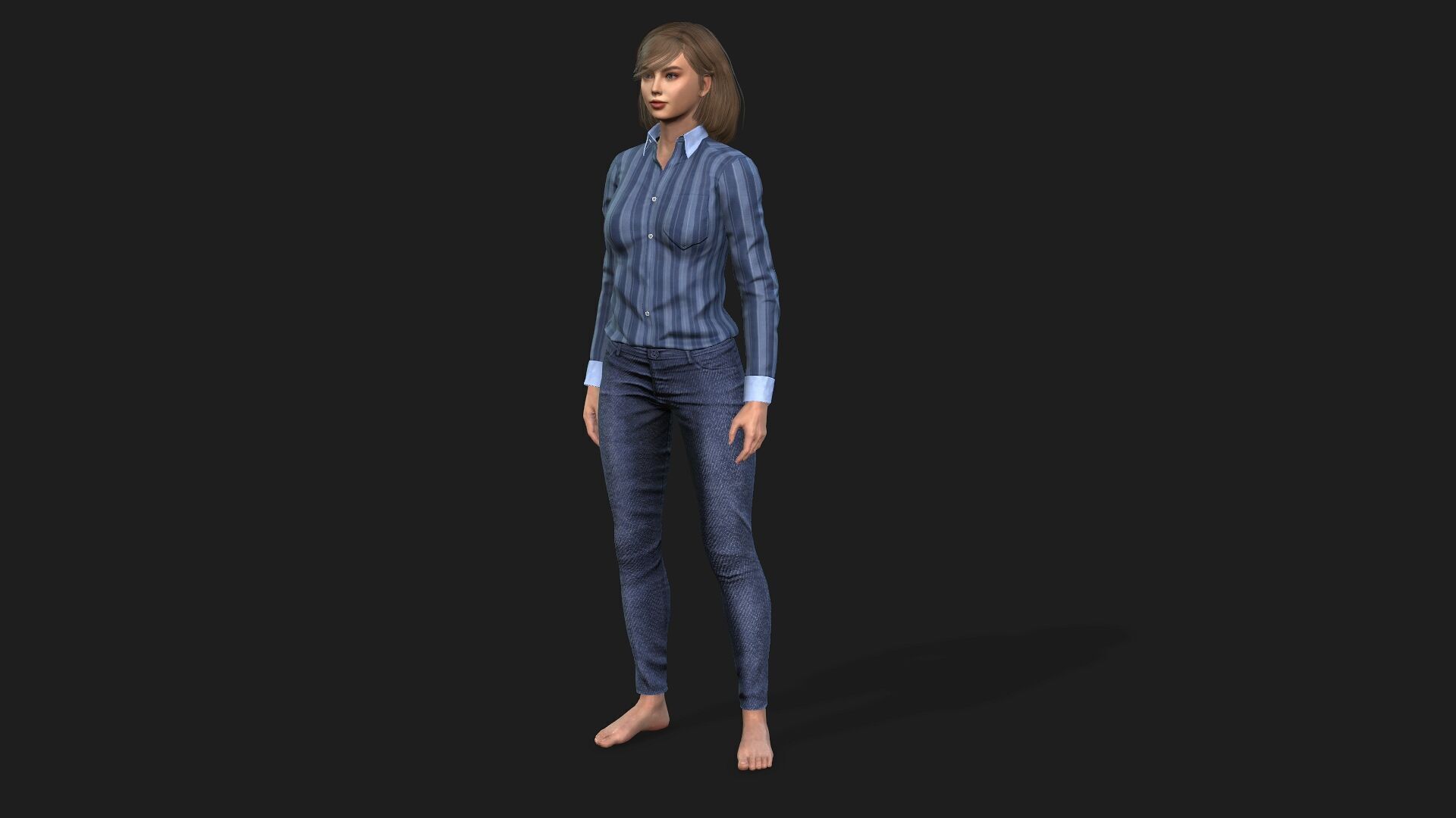 Realistic 3D Woman Character 3D model_10