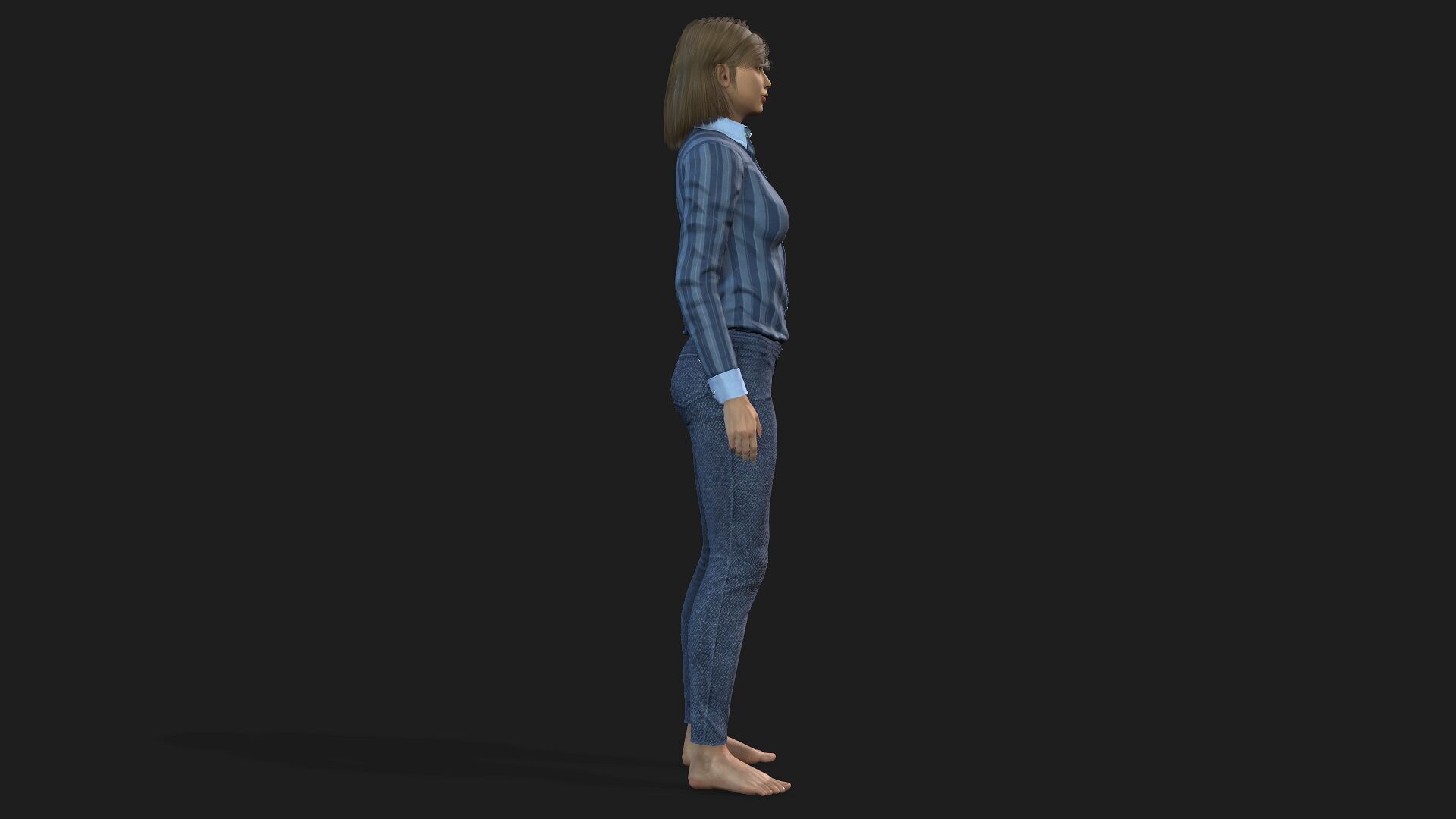 Realistic 3D Woman Character 3D model_3