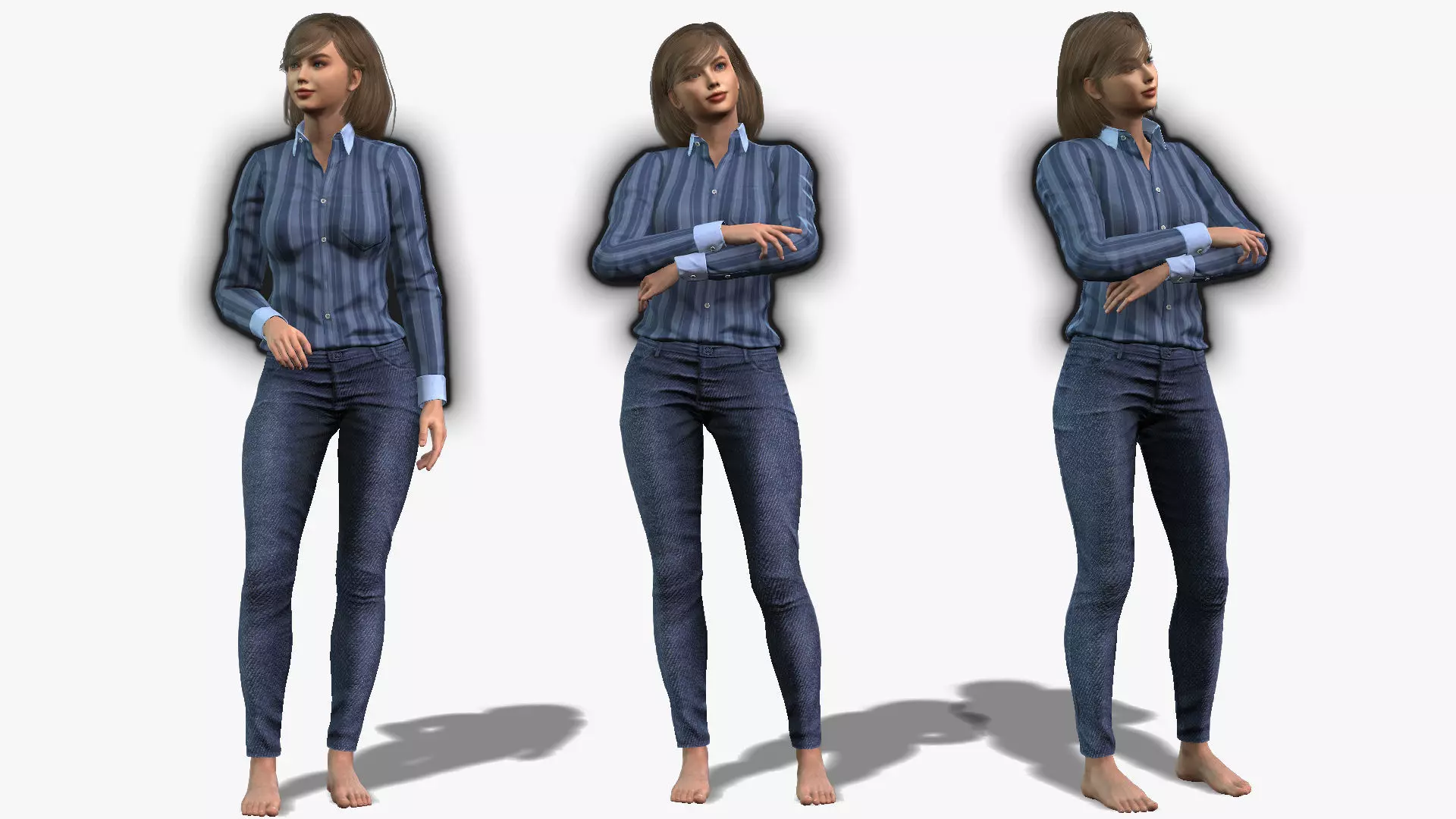 Realistic 3D Woman Character 3D model_0