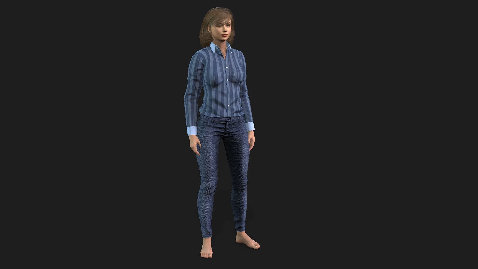 Realistic 3D Woman Character 3D model_9
