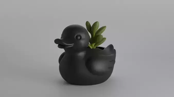 Duck Shaped Planter STL File  3D print model