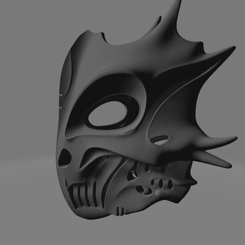 Minimalist Dinosaur Skull Face Mask 3D print model_4