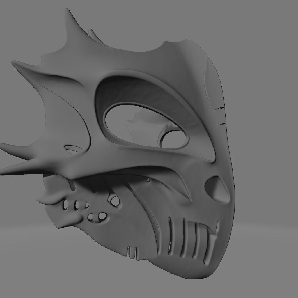 Minimalist Dinosaur Skull Face Mask 3D print model_2