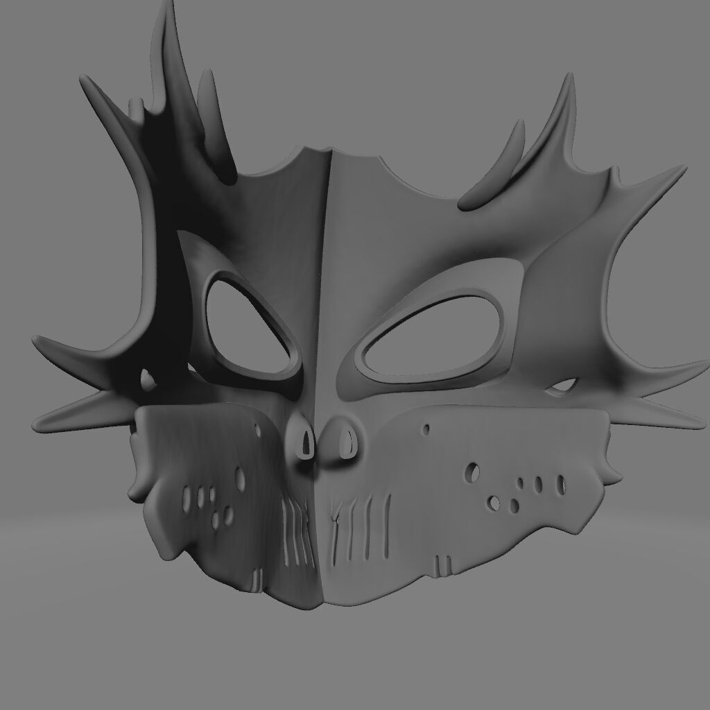 Minimalist Dinosaur Skull Face Mask 3D print model_3