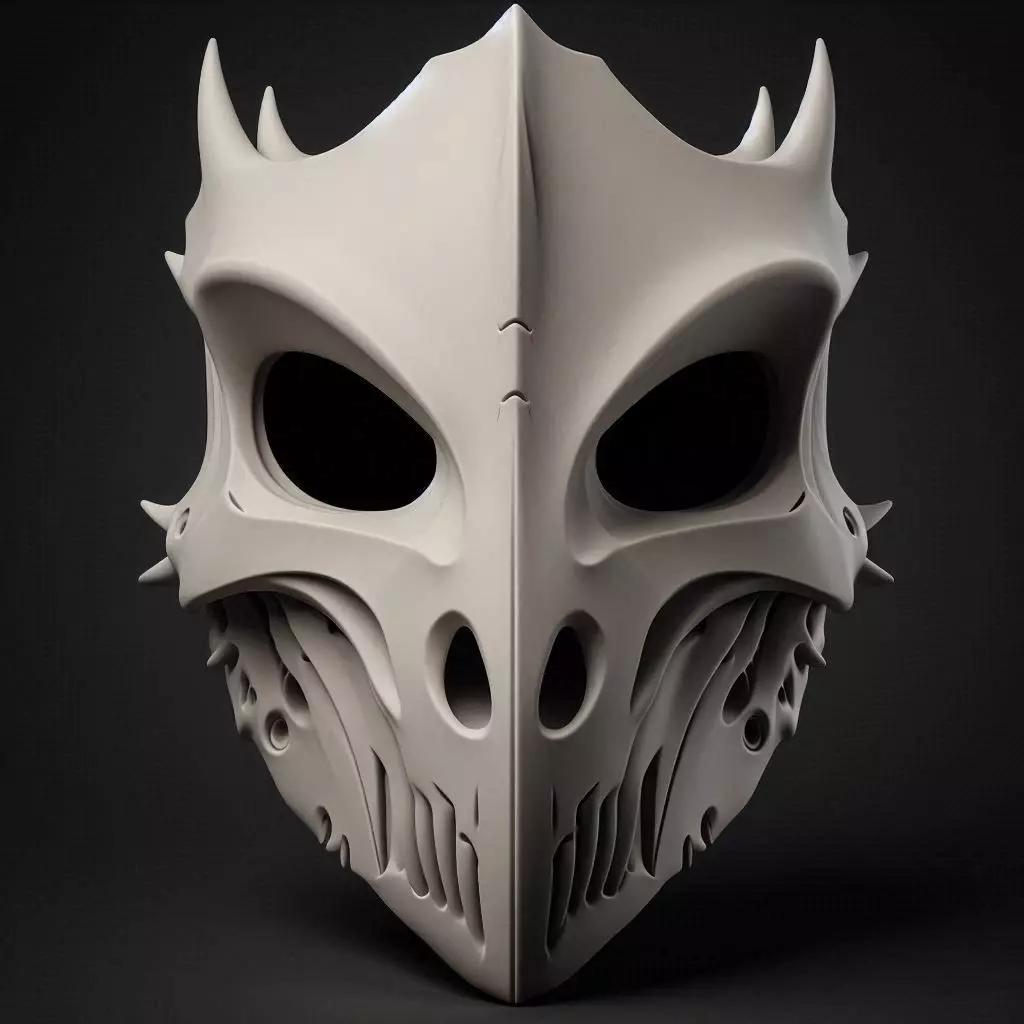 Minimalist Dinosaur Skull Face Mask 3D print model_0