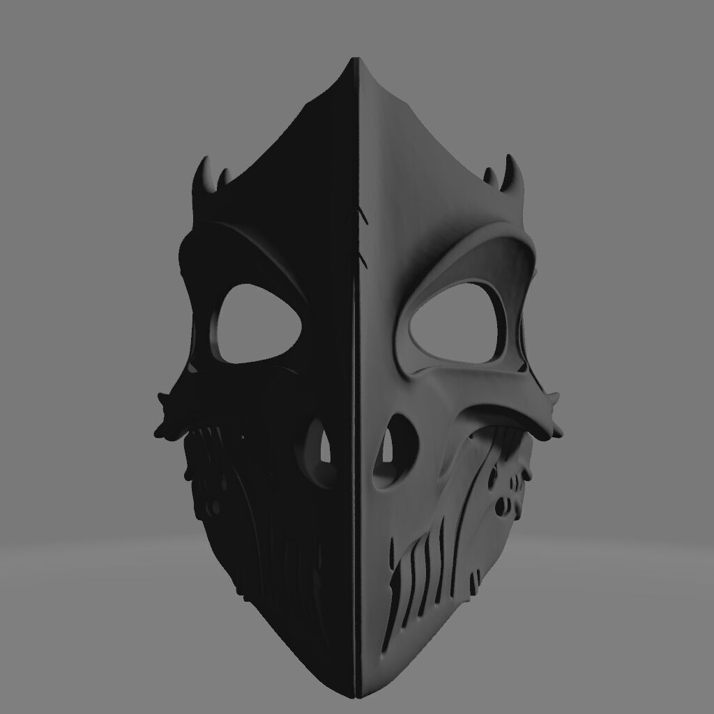 Minimalist Dinosaur Skull Face Mask 3D print model_1