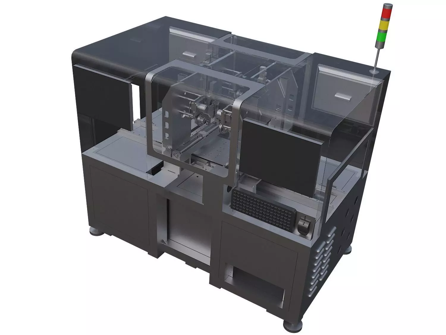 Automatic double-head lock assembly machine 3D model_0