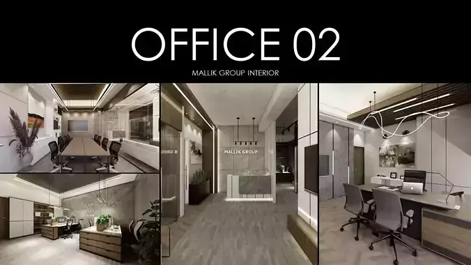 MALLIKA GROUP HEAD OFFICE INTERIOR Low-poly 3D model