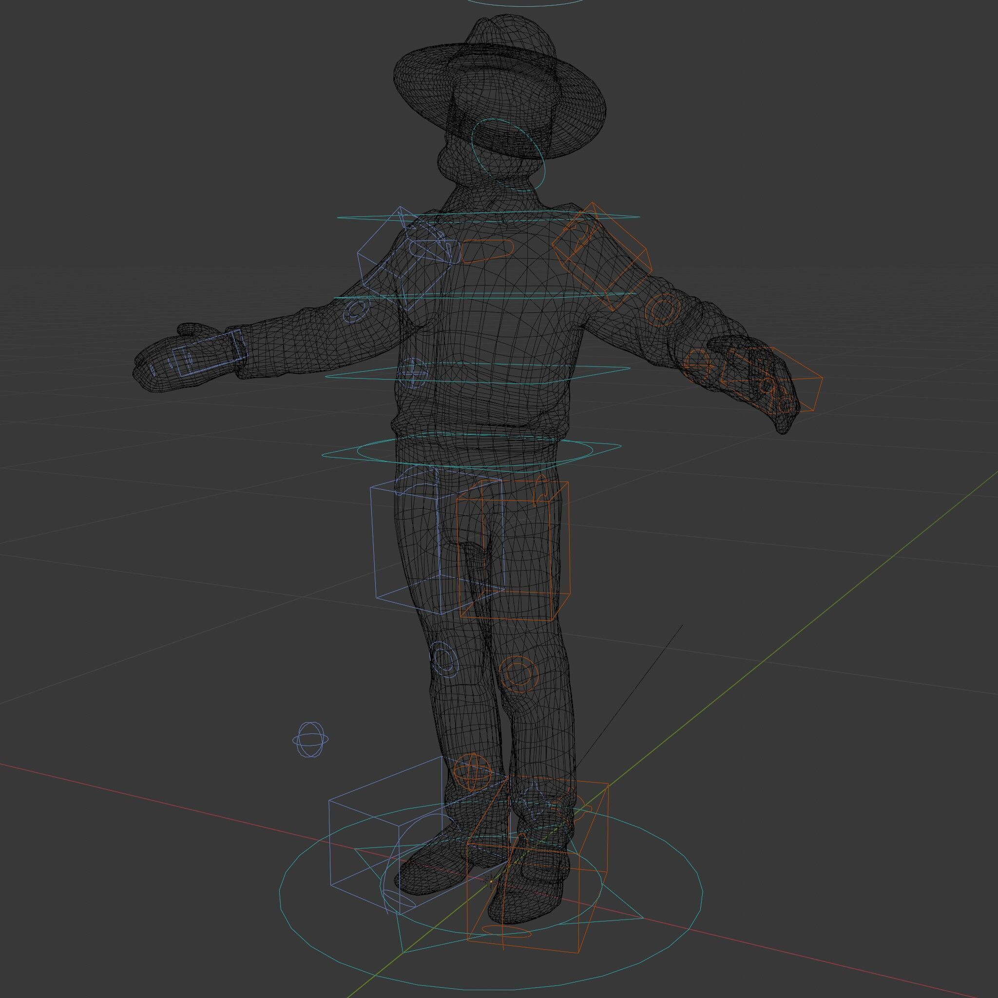 Smiling Farmer with Hat D Character Model Low-poly 3D model_35