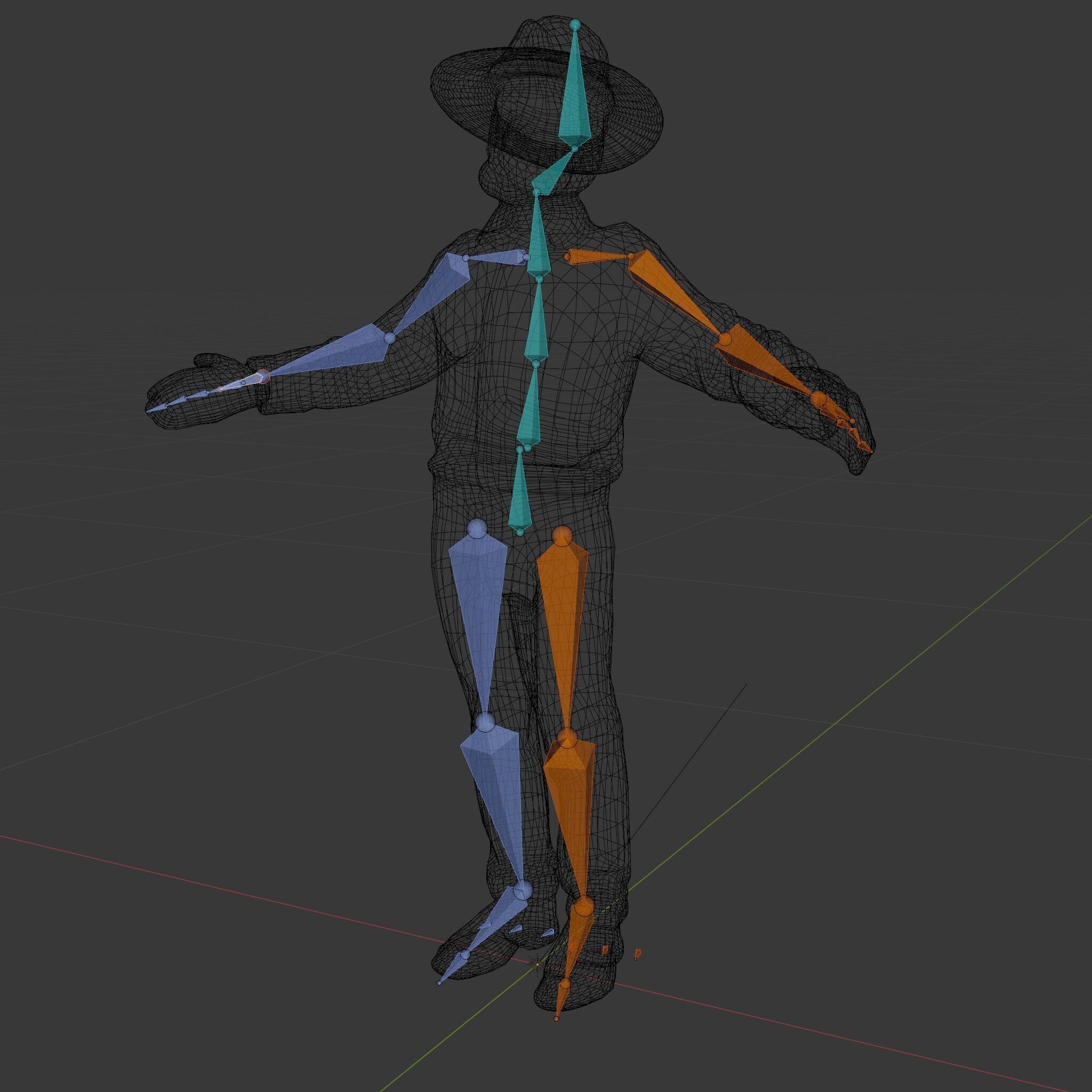 Smiling Farmer with Hat D Character Model Low-poly 3D model_18