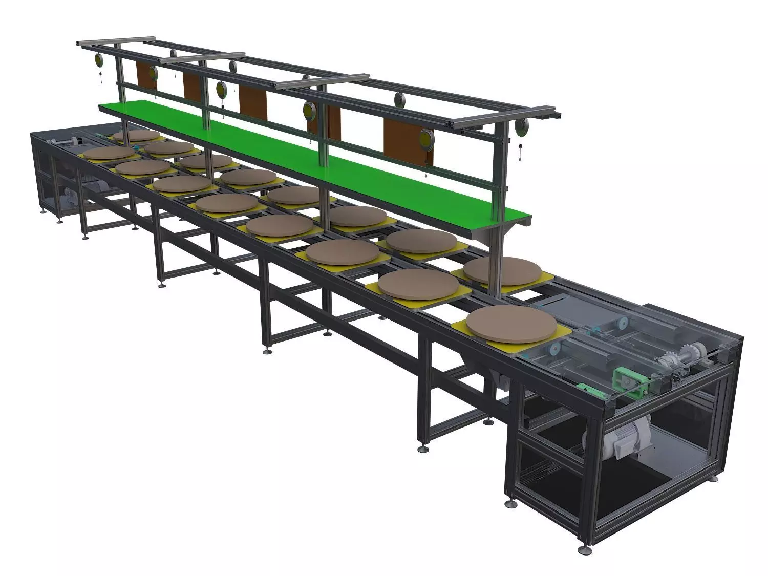 Left and right loop multiple chain line 3D model_0