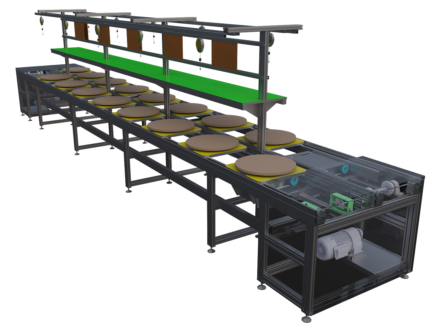 Left and right loop multiple chain line 3D model_1