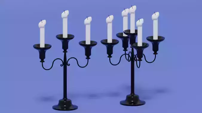 Vintage Candlestick With Candles