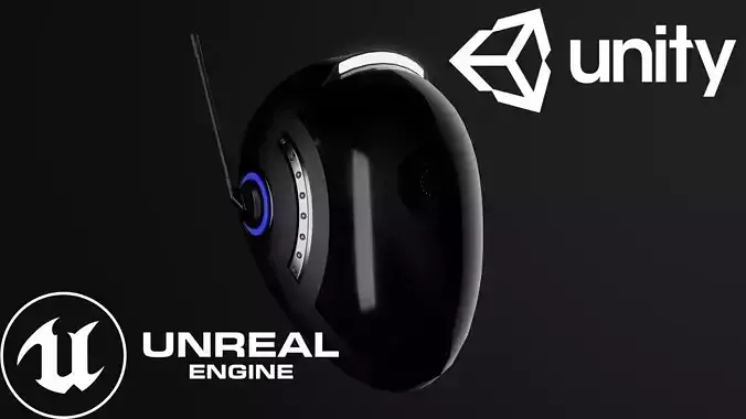 Scifi Helmet Low-poly 3D model